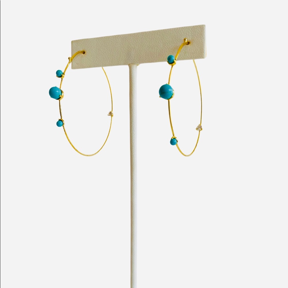 FC DESIGNS TURQUOISE HOOP EARRINGS